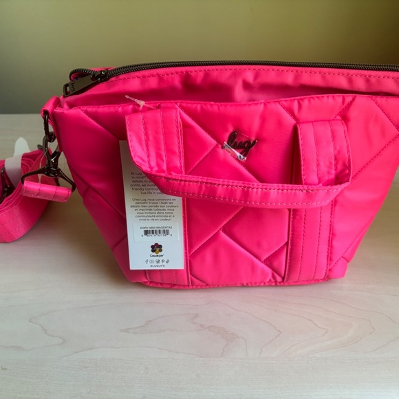 New Lug Pink Crossbody w/ Tote Handles, & Double Zipper Crossbody & Heart Pouch - Picture 14 of 16